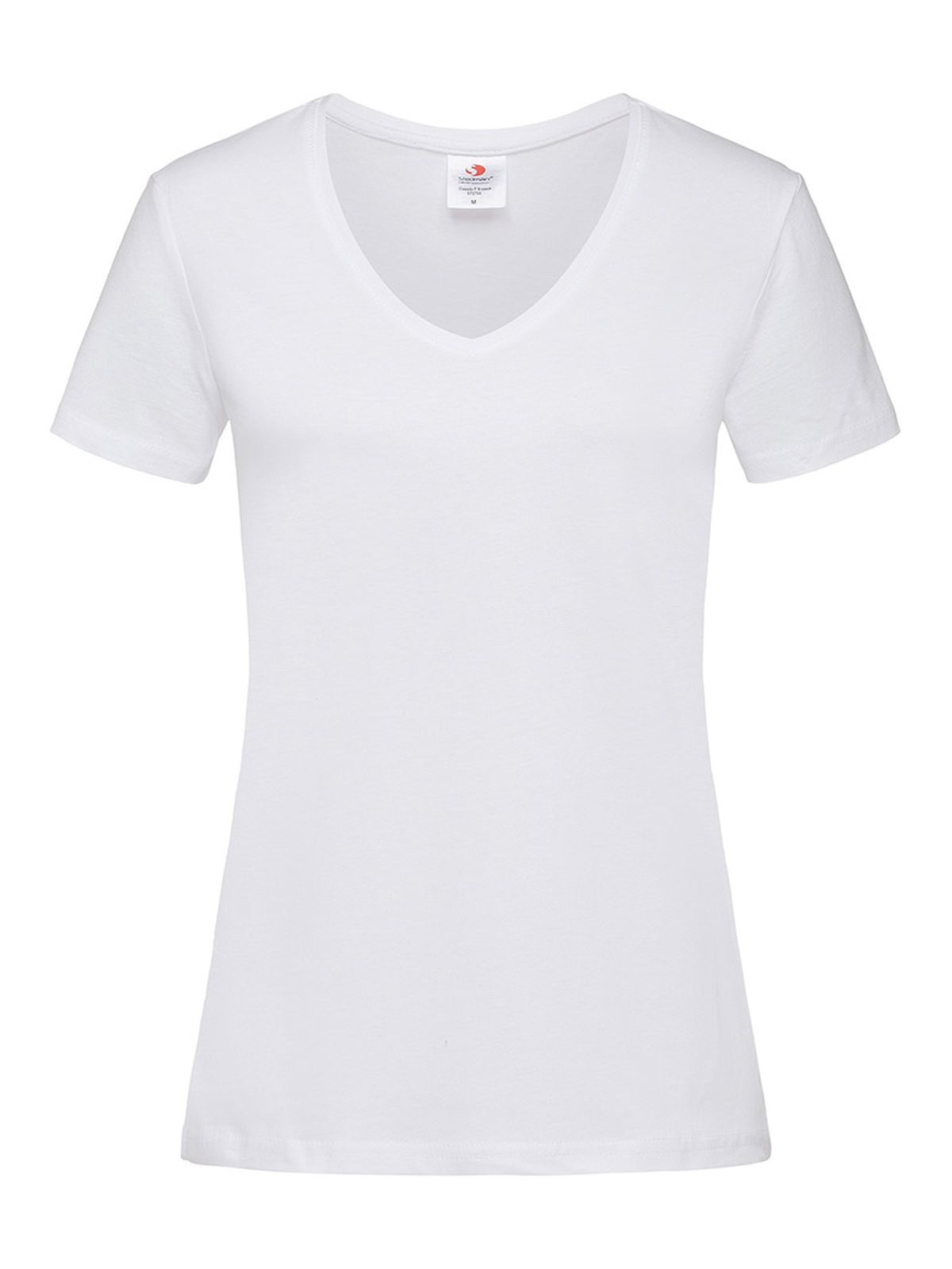 Klassisches T-Shirt mit V-Ausschnitt für Damen - WHI - Weiß LC