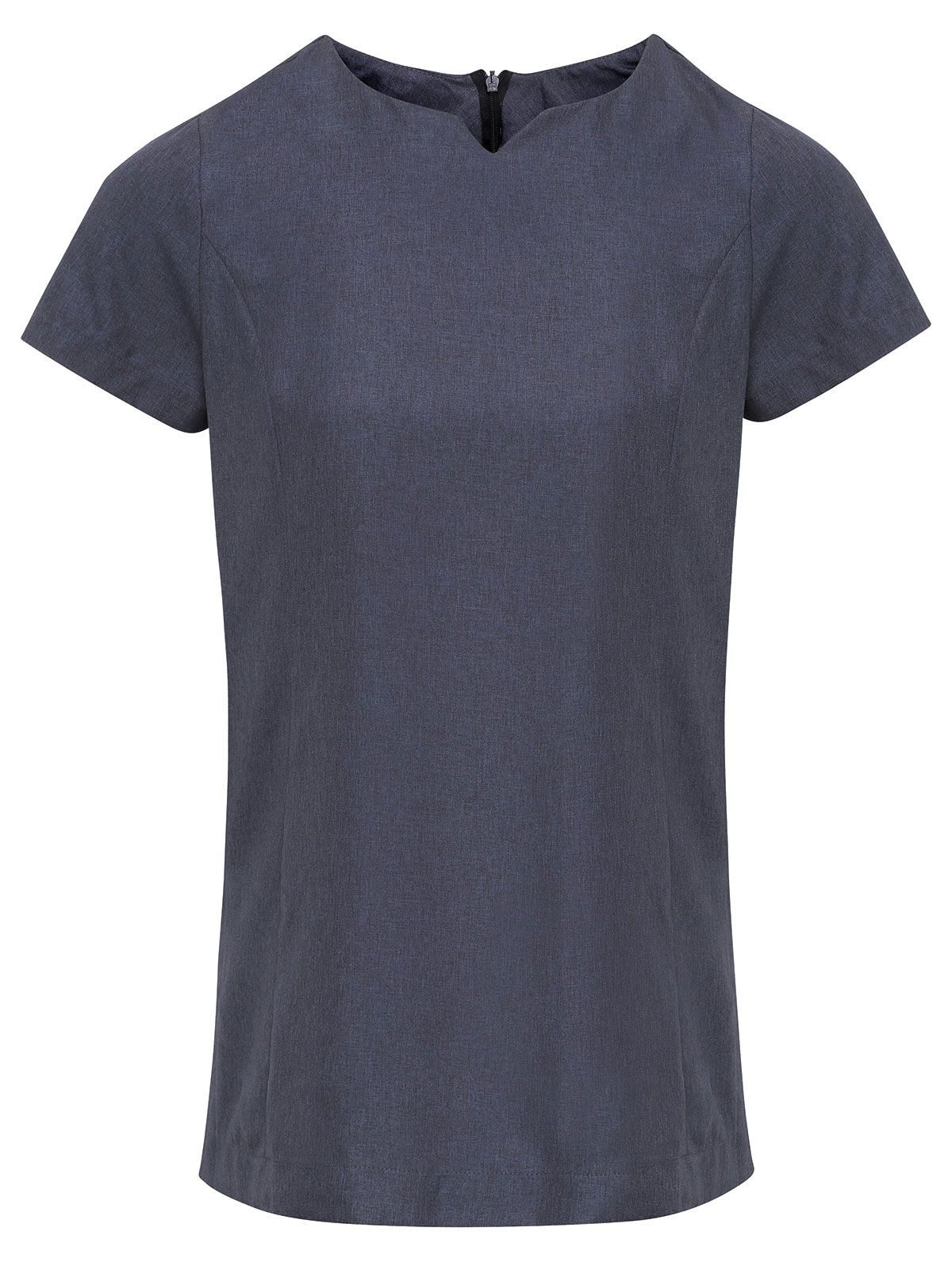 Lila Tunika in Leinenoptik mit Cut-Out-Ausschnitt - BKHE - Schwarze Heide