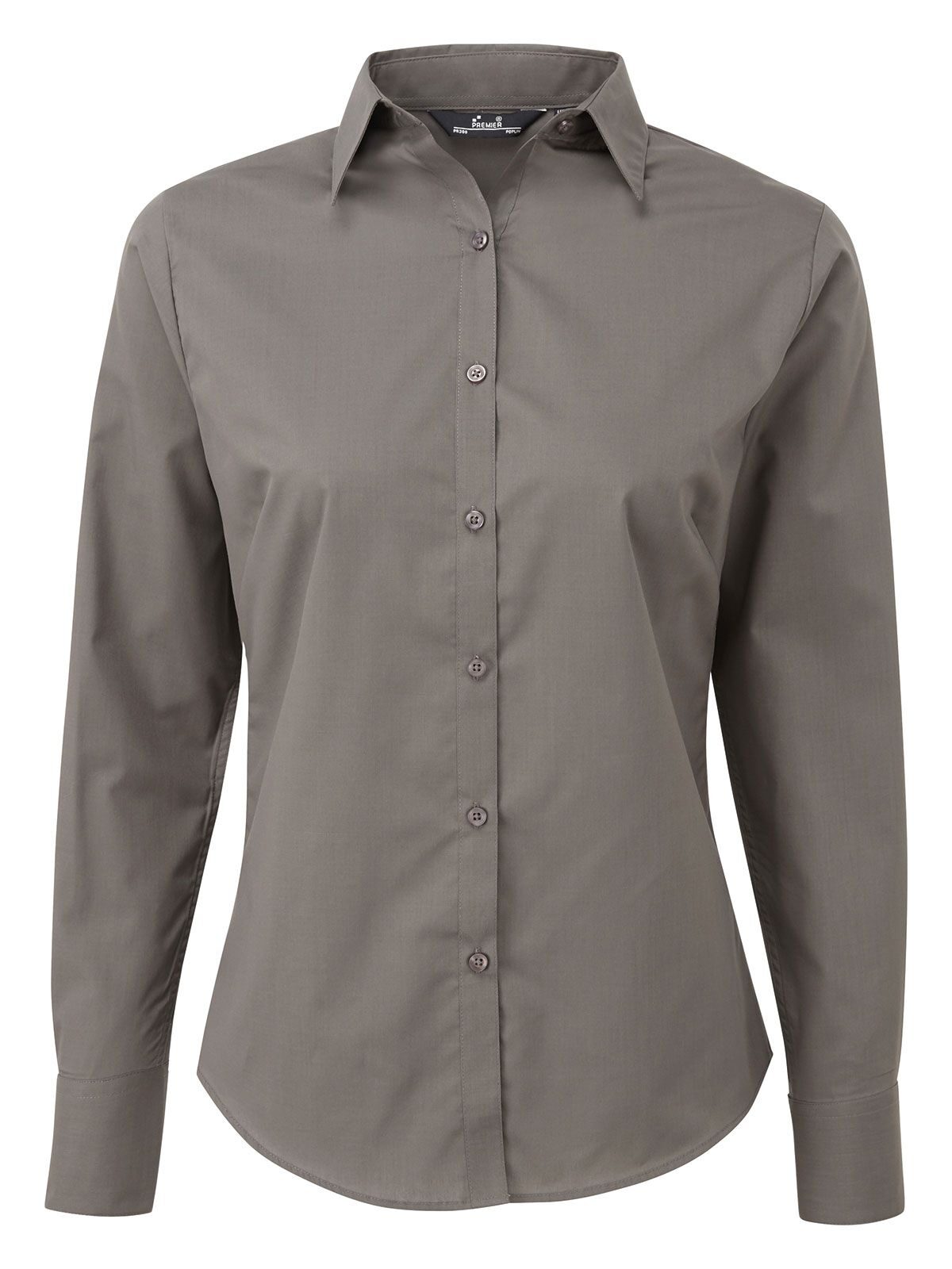 Damenbluse aus Popeline mit langen Ärmeln - DGRE – Dunkelgrau