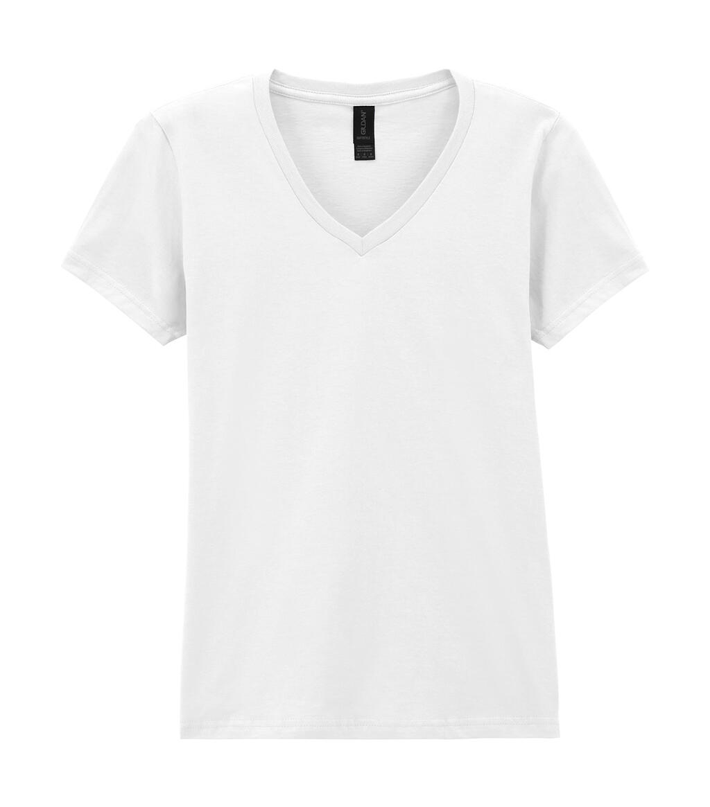 Softstyle® Damen-T-Shirt mit V-Ausschnitt - Weiß