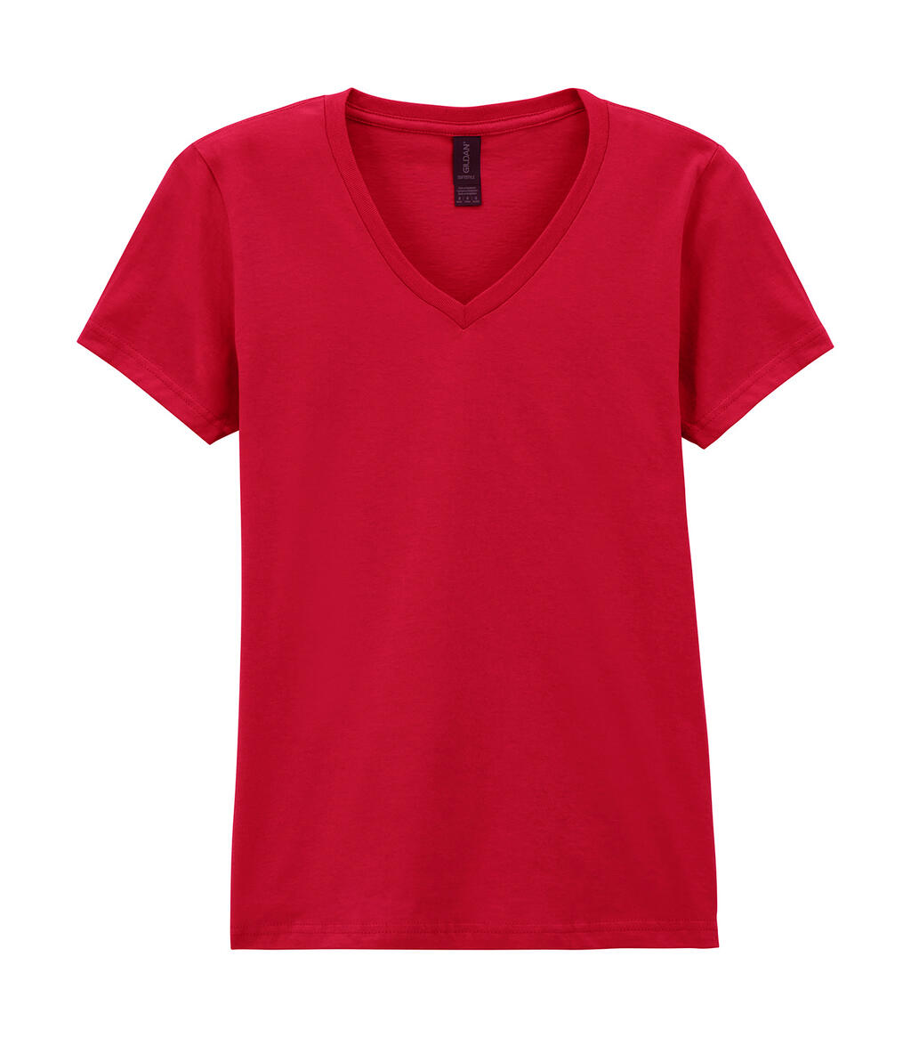 Softstyle® Damen-T-Shirt mit V-Ausschnitt - 194 - Kirschrot