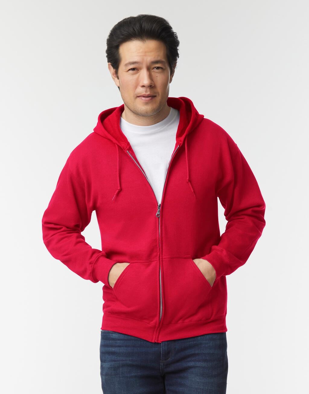 Heavy Blend™ Kapuzenpullover für Erwachsene mit durchgehendem Reißverschluss - Asche