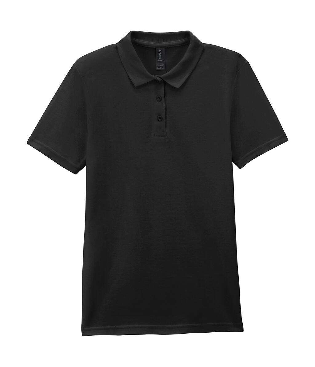 Softstyle® Damen-Piqué-Polo - Schwarz